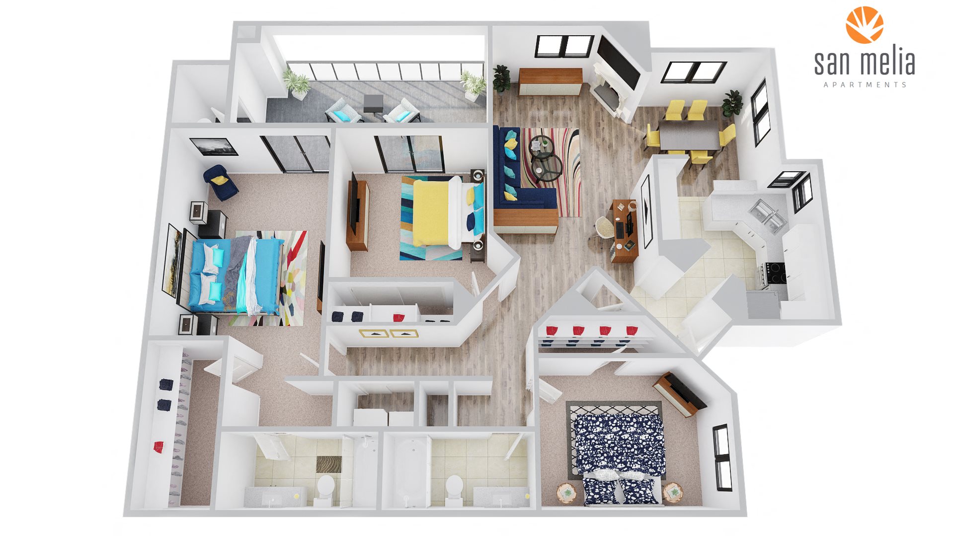San Melia Apartments Coral Bay Premier Floor Plan San Melia Apartments Coral Bay Premier Floor Plan